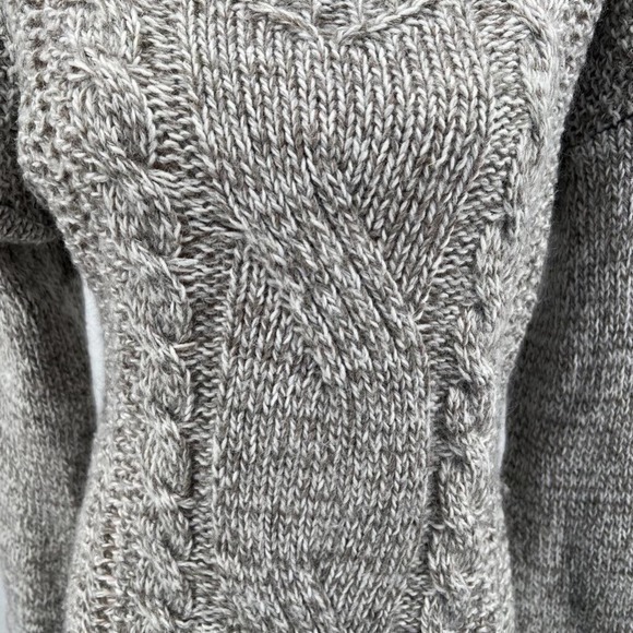 Berretti Womens Pullover Sweater Beige‎ Gray Marled Wool Alpaca Cable Knit L - Picture 3 of 8